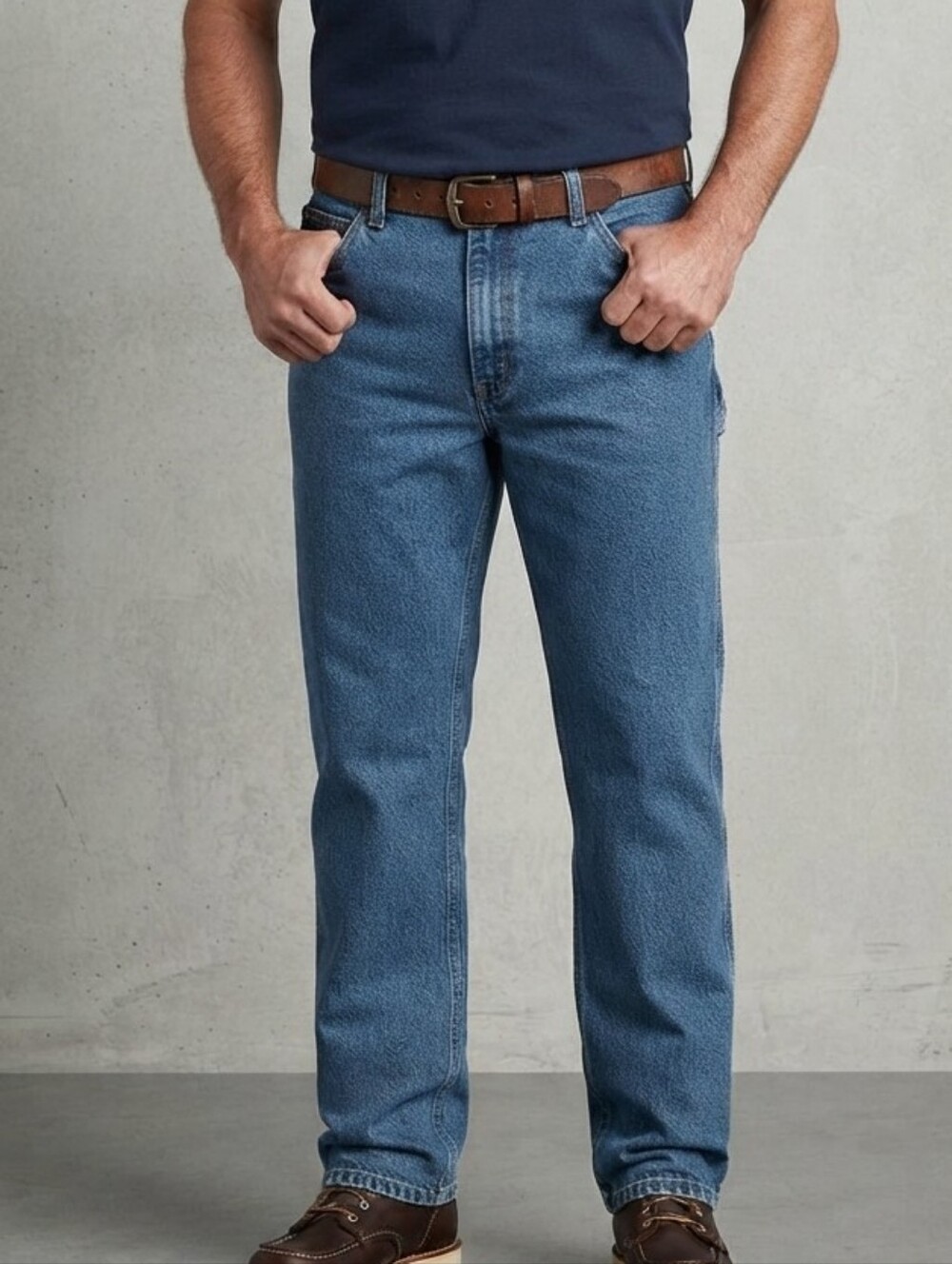Carhartt Jeans Men’s 42x32 Relaxed Fit Straight Leg Blue Denim Work Pants VGC